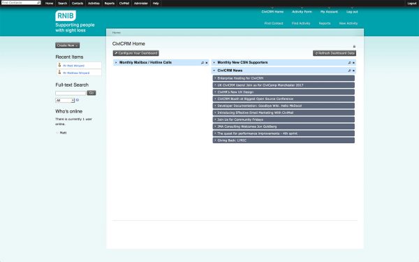 RNIB CiviCRM Database - Project Management